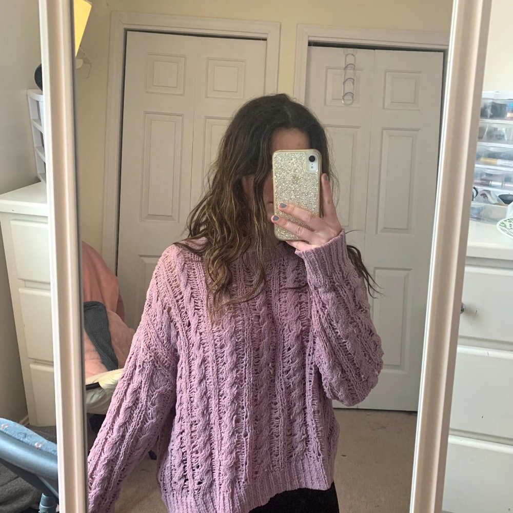 AE purple sweater